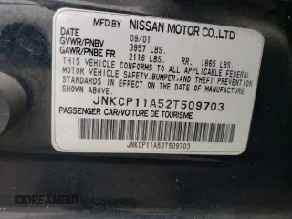 2002 Infiniti G20 Luxury z VIN JNKCP11A52T509703, wystawiony jako Copart lot #56278004 z przebiegiem 222 049 mil mil oraz Szkody całkowita. Historia ofert i sprzedaży dostępna na DreamBid. Obrazek 12.