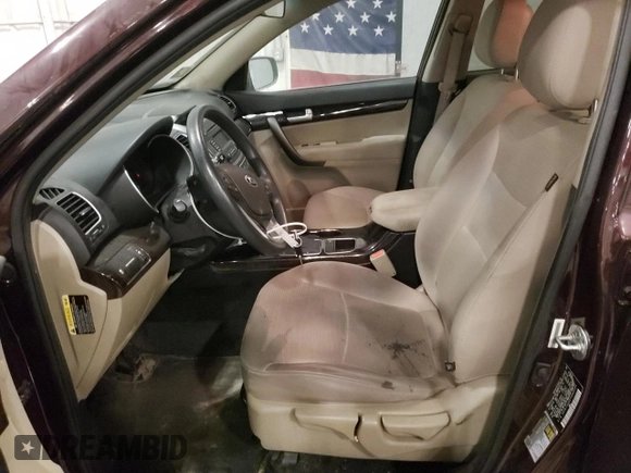2015 Kia Sorento LX with VIN 5XYKT3A62FG645594, listed as a Copart auction lot 47445705 with 77,952 mi miles and Clean Title. Bid and sale history available at DreamBid. Image 7.