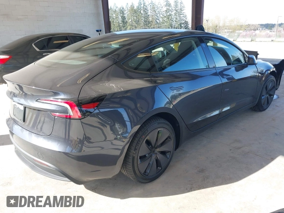 2025 Tesla Model 3 Long Range with VIN 5YJ3E1EA4SF987552, listed as a IAAI auction lot 41959743 with 187 mi miles and . Bid and sale history available at DreamBid. Image 4.