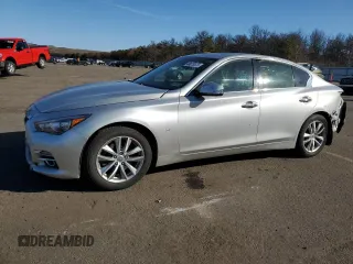 2015 Infiniti Q50 Premium with VIN JN1BV7AR4FM409400, listed as a Copart auction lot 49075575 with 124,144 mi miles and Salvage Title. Bid and sale history available at carsss.com. Image 1.