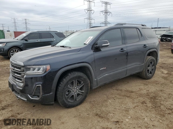 2021 GMC Acadia AT4 with VIN 1GKKNLLS8MZ138903, listed as a Copart auction lot 44046555 with 60,141 mi miles and Salvage Title. Bid and sale history available at carsss.com. Image 1.