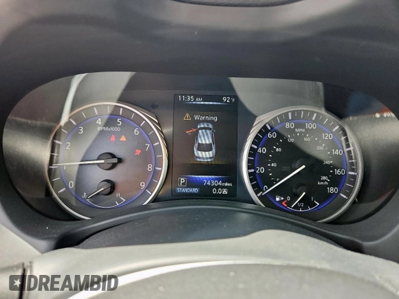 2015 Infiniti Q50 Premium with VIN JN1BV7APXFM337505, listed as a Copart auction lot 61900105 with 74,304 mi miles and Salvage title. Bid and sale history available at DreamBid. Image 9.