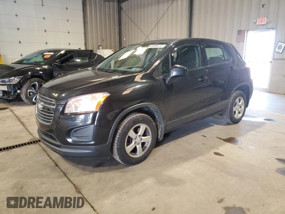 2016 Chevrolet Trax LS z VIN KL7CJNSB8GB673829, wystawiony jako Copart lot #53386415 z przebiegiem 114 104 mil mil oraz Szkoda całkowita • Salvage title. Historia ofert i sprzedaży dostępna na DreamBid. Obrazek 1.