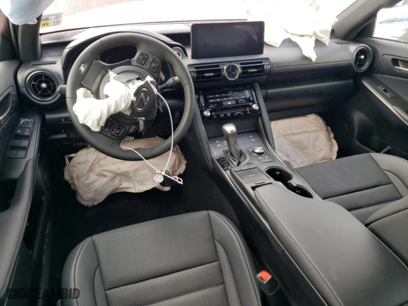 2025 Lexus IS with VIN JTHGZ1B24S5083252, listed as a Copart auction lot 44370185 with 110 mi miles and Salvage Title. Bid and sale history available at carsss.com. Image 8.