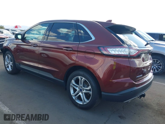 2015 Ford Edge Titanium with VIN 2FMTK4K8XFBB08680, listed as a IAAI auction lot 42066393 with 106,287 mi miles. Bid and sale history available at carsss.com. Image 3.