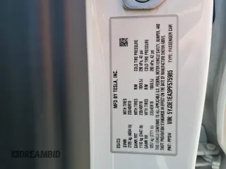 2023 Tesla Model 3 с VIN 5YJ3E1EA3PF575985, выставлен на аукционе Copart как лот 56001075 с пробегом 54 640 миль миль и Списание • Salvage title. История ставок и продаж доступна на DreamBid. Изображение 12.