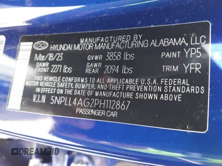 2023 Hyundai Elantra SE with VIN 5NPLL4AG2PH112867, listed as a IAAI auction lot 42541353 with 11,471 mi miles and . Bid and sale history available at DreamBid. Image 9.