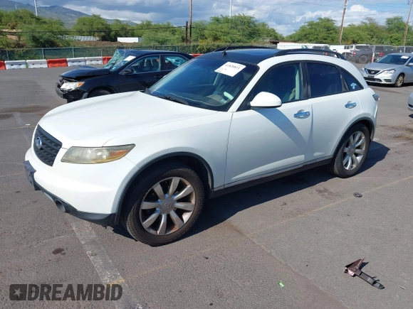 2007 Infiniti FX with VIN JNRAS08UX7X101490, listed as a IAAI auction lot 41820811 with 128,111 mi miles. Bid and sale history available at carsss.com. Image 2.