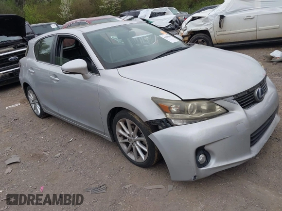 2012 Lexus CT CT 200h with VIN JTHKD5BHXC2100529, listed as a IAAI auction lot 41805863 with Not Provided miles and . Bid and sale history available at carsss.com. Image 1.