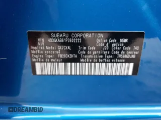 2023 Subaru Impreza with VIN 4S3GKAB61P3602222, listed as a Copart auction lot 78674434 with 19,416 mi miles and Salvage title. Bid and sale history available at DreamBid. Image 13.