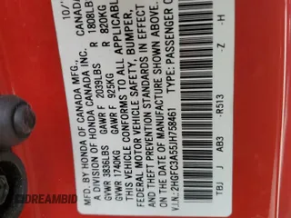 2018 Honda Civic Si z VIN 2HGFC3A55JH758461, wystawiony jako Copart lot #59638025 z przebiegiem 144 673 mil mil oraz Szkoda całkowita • Salvage title. Historia ofert i sprzedaży dostępna na DreamBid. Obrazek 12.