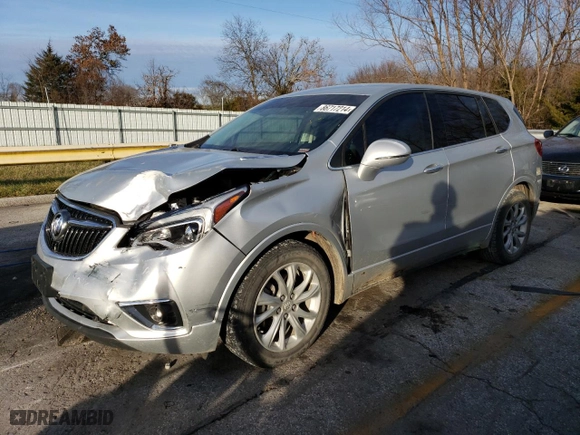 2019 Buick Envision Preferred with VIN LRBFXBSA5KD017667, listed as a Copart auction lot 86717214 with 86,577 mi miles and Salvage Title. Bid and sale history available at carsss.com. Image 1.