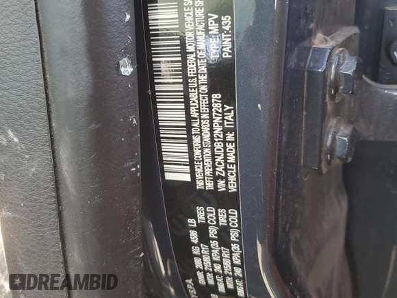2022 Jeep Renegade Latitude with VIN ZACNJDB12NPN72878, listed as a Copart auction lot 47002805 with Not provided miles and Salvage title. Bid and sale history available at DreamBid. Image 14.