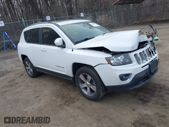 2016 Jeep Compass Latitude with VIN 1C4NJDEBXGD737018, listed as a IAAI auction lot 41800071 with 158,006 mi miles. Bid and sale history available at carsss.com. Image 1.