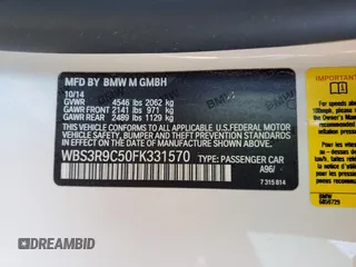 2015 BMW M4 with VIN WBS3R9C50FK331570, listed as a Copart auction lot 80739684 with 84,367 mi miles and Salvage Title. Bid and sale history available at carsss.com. Image 12.