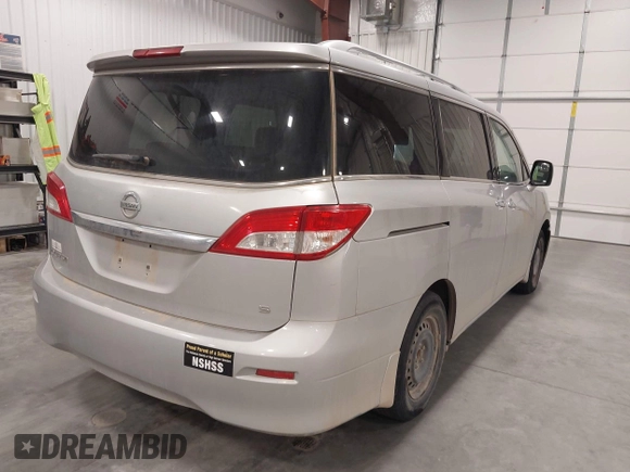 2012 Nissan Quest SL with VIN JN8AE2KP3C9031002, listed as a IAAI auction lot 42000087 with 107,595 mi miles. Bid and sale history available at carsss.com. Image 4.