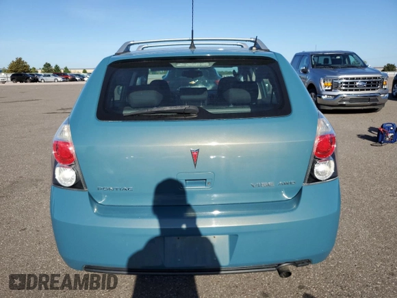 2009 Pontiac Vibe with VIN 5Y2SM67099Z444332, listed as a Copart auction lot 72254534 with 134,693 mi miles and Salvage Title. Bid and sale history available at carsss.com. Image 6.