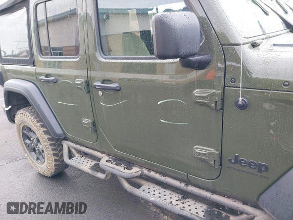 2023 Jeep Wrangler Unlimited Willys Sport with VIN 1C4HJXDM0PW515898, listed as a IAAI auction lot 41419267 with 10,964 mi miles and . Bid and sale history available at DreamBid. Image 18.
