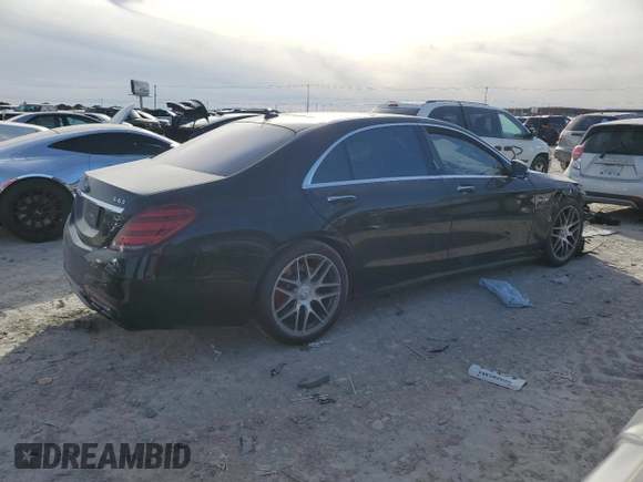 2019 Mercedes-Benz S-Class AMG S 63 with VIN WDDUG8JB9KA458473, listed as a Copart auction lot 83968594 with 0 mi miles and Salvage Title. Bid and sale history available at carsss.com. Image 3.