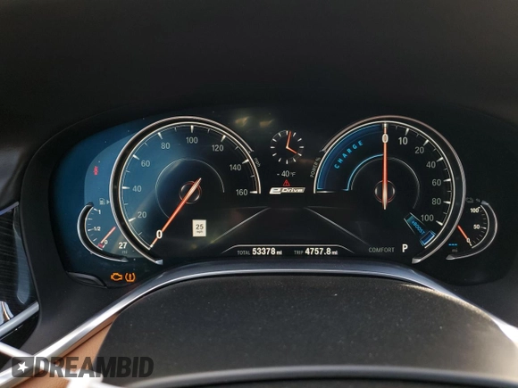 2018 BMW 7 Series 740e xDrive iPerformance with VIN WBA7J2C55JG938256, listed as a Copart auction lot 52910044 with 53,378 mi miles. Bid and sale history available at carsss.com. Image 9.