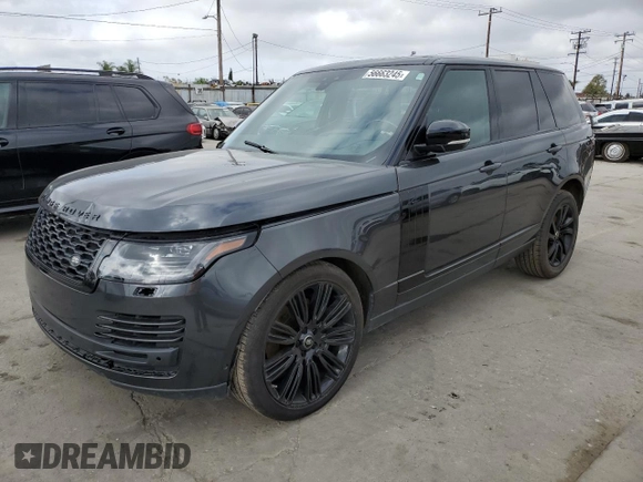 2020 Land Rover Range Rover HSE with VIN SALGS2RU6LA593221, listed as a Copart auction lot 56663245 with 56,234 mi miles and Salvage Title. Bid and sale history available at DreamBid. Image 1.