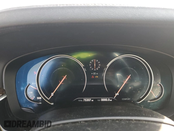 2018 BMW 5 Series 540i with VIN WBAJE5C53JG917921, listed as a Copart auction lot 54985805 with 75,307 mi miles and Salvage title. Bid and sale history available at DreamBid. Image 9.