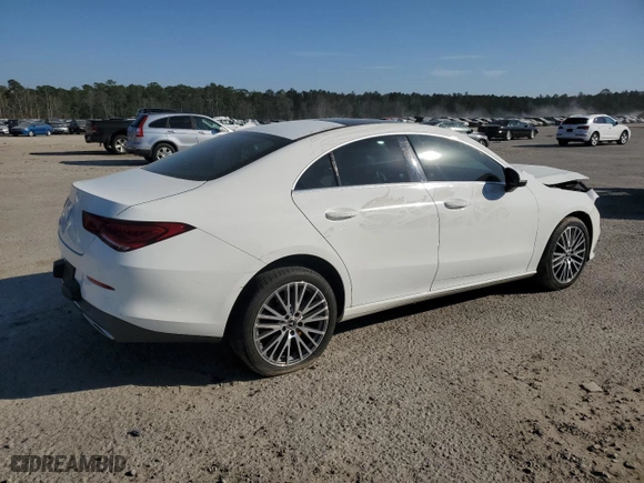 2020 Mercedes-Benz CLA with VIN WDD5J4GB2LN034410, listed as a Copart auction lot 46131615 with 0 mi miles and Salvage Title. Bid and sale history available at carsss.com. Image 3.