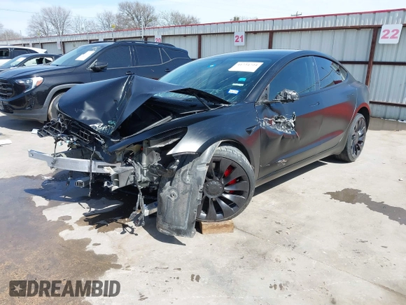 2022 Tesla Model 3 Performance with VIN 5YJ3E1EC6NF104475, listed as a IAAI auction lot 41734724 with 31,717 mi miles and . Bid and sale history available at carsss.com. Image 24.