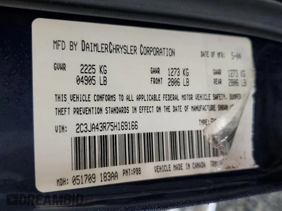 2005 Chrysler 300 with VIN 2C3JA43R75H169166, listed as a Copart auction lot 84252574 with 181,634 mi miles and Salvage Title. Bid and sale history available at carsss.com. Image 14.