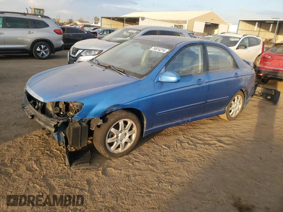 2006 Kia Spectra EX with VIN KNAFE121965262406, listed as a Copart auction lot 74614214 with 181,029 mi miles and Salvage Title. Bid and sale history available at carsss.com. Image 1.