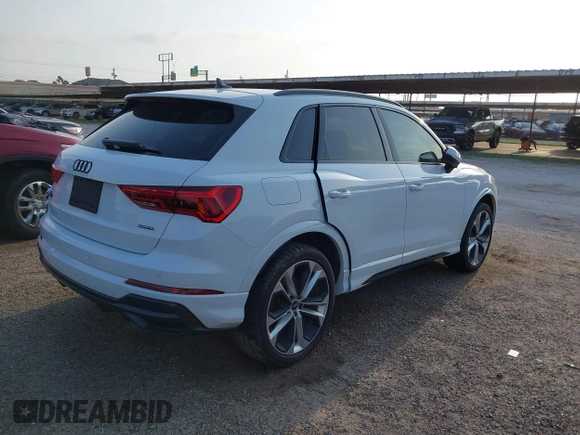 2022 Audi Q3 S line Premium Plus with VIN WA1EECF35N1063231, listed as a IAAI auction lot 41941891 with 43,891 mi miles and . Bid and sale history available at DreamBid. Image 4.