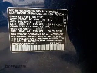 2021 Volkswagen Atlas SE z VIN 1V2LP2CA2MC506375, wystawiony jako Copart lot #88529915 z przebiegiem 50 550 mil mil oraz Szkody całkowita. Historia ofert i sprzedaży dostępna na DreamBid. Obrazek 14.