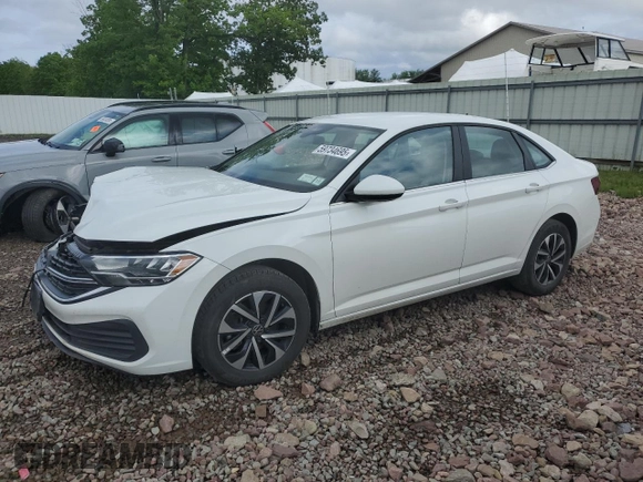 2023 Volkswagen Jetta S with VIN 3VW5M7BU4PM024051, listed as a Copart auction lot 59734695 with 43,632 mi miles and Salvage title. Bid and sale history available at DreamBid. Image 1.