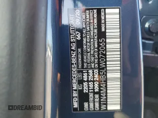 2020 Mercedes-Benz GLB 250 с VIN W1N4M4HB5LW072065, выставлен на аукционе Copart как лот 56958595 с пробегом 36 819 миль миль и Списание • Salvage title. История ставок и продаж доступна на DreamBid. Изображение 13.