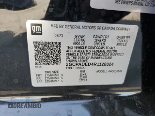 2024 Chevrolet Silverado 1500 RST with VIN 2GCPADED4R1128824, listed as a Copart auction lot 69540594 with 0 mi miles and Salvage Title. Bid and sale history available at carsss.com. Image 13.