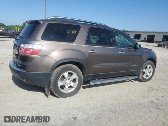 2008 GMC Acadia SLE1 z VIN 1GKEV13788J120242, wystawiony jako Copart lot #55488415 z przebiegiem Nie podano mil oraz Nie do naprawy • Non repairable. Historia ofert i sprzedaży dostępna na DreamBid. Obrazek 3.