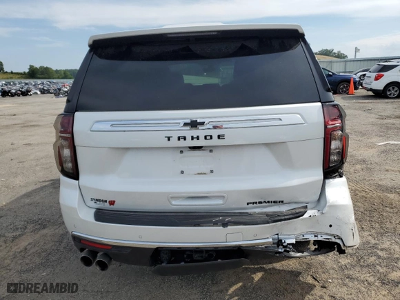 2022 Chevrolet Tahoe Premier with VIN 1GNSKSKD4NR259955, listed as a Copart auction lot 67458224 with 25,050 mi miles and Salvage Title. Bid and sale history available at carsss.com. Image 6.