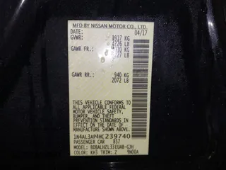 2017 Nissan Altima SV with VIN 1N4AL3AP4HC239740, listed as a IAAI auction lot 41971212 with 104,823 mi miles and . Bid and sale history available at carsss.com. Image 9.