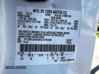 2014 Ford Super Duty F-250 SRW XL with VIN 1FTBF2A65EEA79309, listed as a Copart auction lot 54507845 with 224,094 mi miles and Clean Title. Bid and sale history available at carsss.com. Image 10.