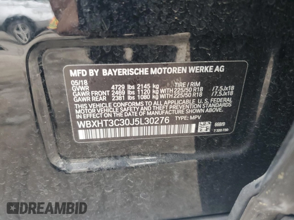 2018 BMW X1 xDrive28i z VIN WBXHT3C30J5L30276, wystawiony jako Copart lot #58903045 z przebiegiem 86 778 mil mil oraz Szkoda całkowita • Salvage title. Historia ofert i sprzedaży dostępna na DreamBid. Obrazek 13.