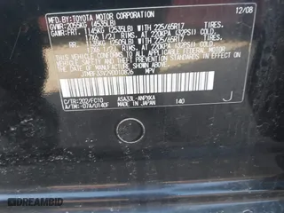 2009 Toyota RAV4 with VIN JTMBF33V29D010826, listed as a IAAI auction lot 41768946 with 160,415 mi miles. Bid and sale history available at carsss.com. Image 9.