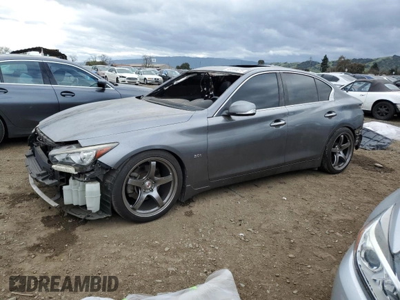 2018 Infiniti Q50 Luxe with VIN JN1EV7AP7JM352288, listed as a Copart auction lot 48599675 with 52,477 mi miles and Salvage Title. Bid and sale history available at carsss.com. Image 1.