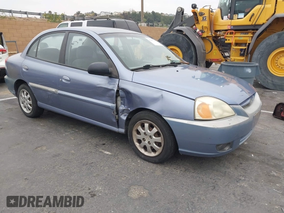 2003 Kia Rio with VIN KNADC125736236506, listed as a IAAI auction lot 41467649 with 109,975 mi miles. Bid and sale history available at carsss.com. Image 1.