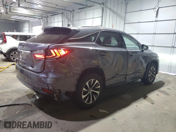 2021 Lexus RX with VIN 2T2HZMDA0MC264670, listed as a Copart auction lot 46272395 with 38,174 mi miles and Salvage Title. Bid and sale history available at carsss.com. Image 3.