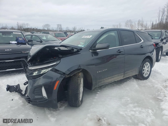 2022 Chevrolet Equinox LT with VIN 3GNAXUEV8NS228668, listed as a Copart auction lot 46578175 with 38,436 mi miles and Salvage Title. Bid and sale history available at carsss.com. Image 1.