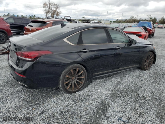 2018 Genesis G80 3.3T Sport with VIN KMHGN4JB3JU268389, listed as a Copart auction lot 45352615 with 61,112 mi miles and Salvage Title. Bid and sale history available at carsss.com. Image 3.