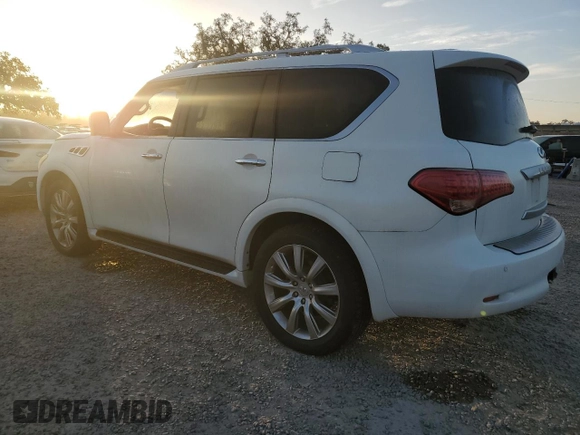 2012 Infiniti QX56 8-passenger with VIN JN8AZ2NC5C9317348, listed as a Copart auction lot 80079664 with 122,457 mi miles and Non Repairable. Bid and sale history available at carsss.com. Image 2.
