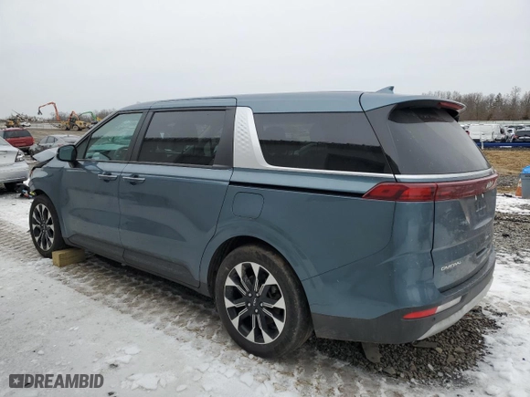 2023 Kia Carnival EX with VIN KNDNC5H35P6299999, listed as a Copart auction lot 44584415 with 21,509 mi miles and Salvage Title. Bid and sale history available at carsss.com. Image 2.