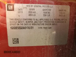 2010 Cadillac CTS Luxury with VIN 1G6DE5EG6A0130701, listed as a Copart auction lot 49847435 with Not Provided miles and Salvage Title. Bid and sale history available at carsss.com. Image 14.