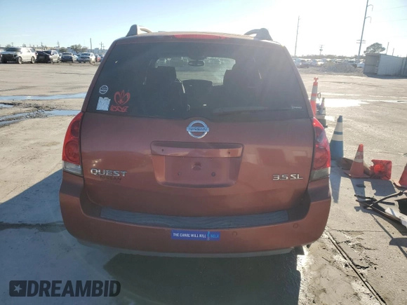 2005 Nissan Quest SE with VIN 5N1BV28U65N115284, listed as a Copart auction lot 46605885 with 204,443 mi miles and Salvage Title. Bid and sale history available at carsss.com. Image 6.